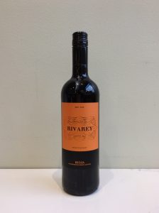 Bottle of Rivarey Rioja red wine