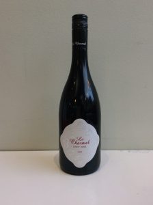 Bottle of Le Charmel Pinot Noir red wine